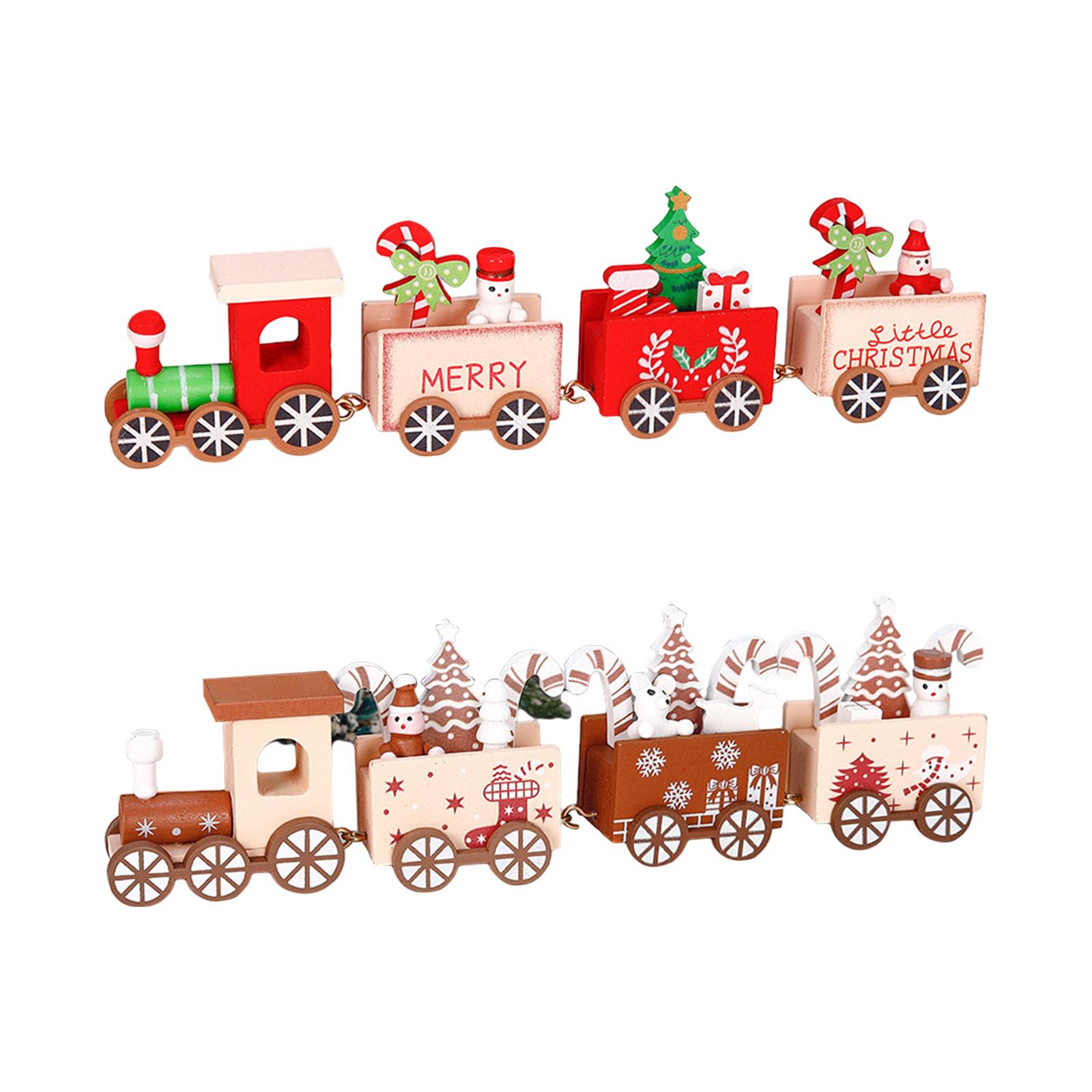 Top Kids Xmas Toys - Houten trein kerstornament decoratieve tafelblad versiering