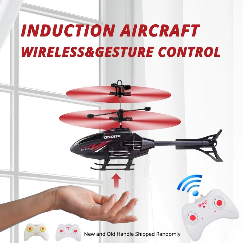 Kids' Toys Channel - 2-kanaals gebaarbestuurde zweefhelikopter RC afstandsbediening inductie