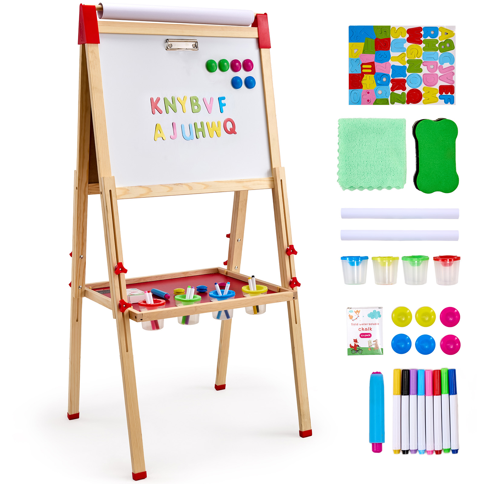 Kids Art Easel - SucceBuy Kinderen Magnetische Tekentafel Houten Dubbelzijdig