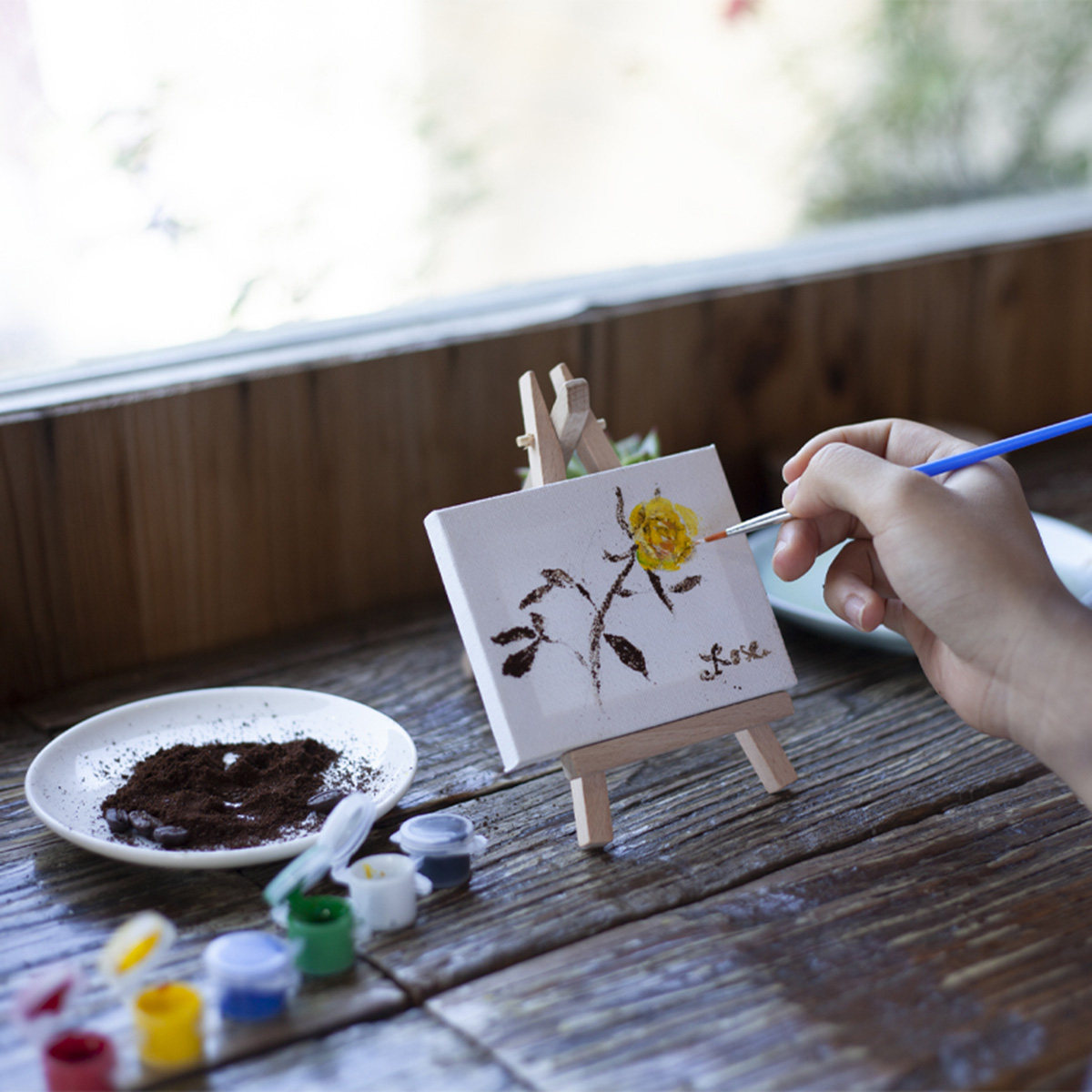 Kids Art Easel - 10 stuks mini houten schildersezel met