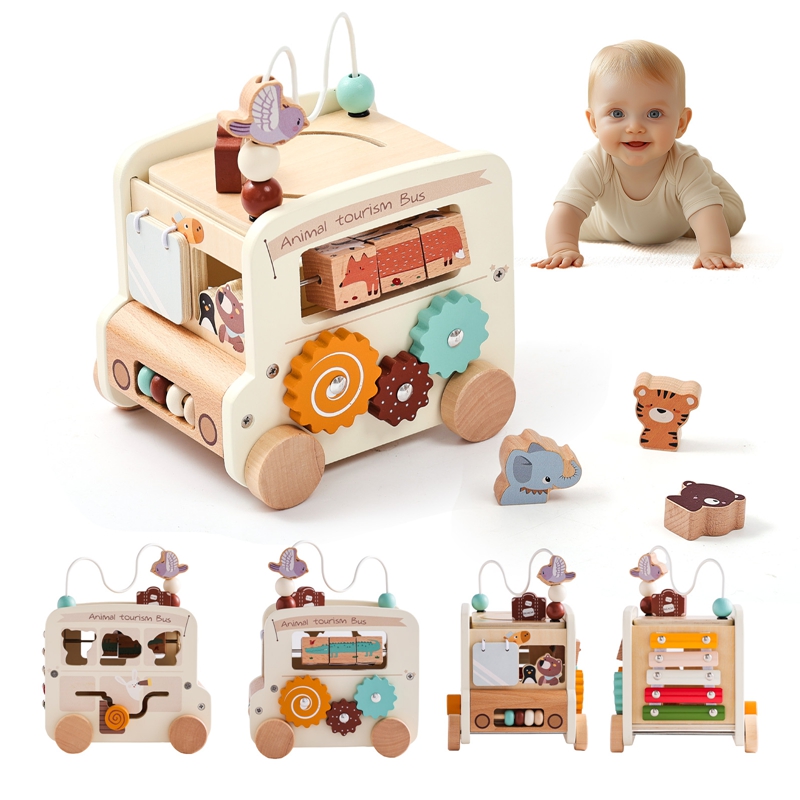 Kids Toys 2 Year Old - Montessori houten kinderspeelgoed, drukke speelgoeddozen, educatieve