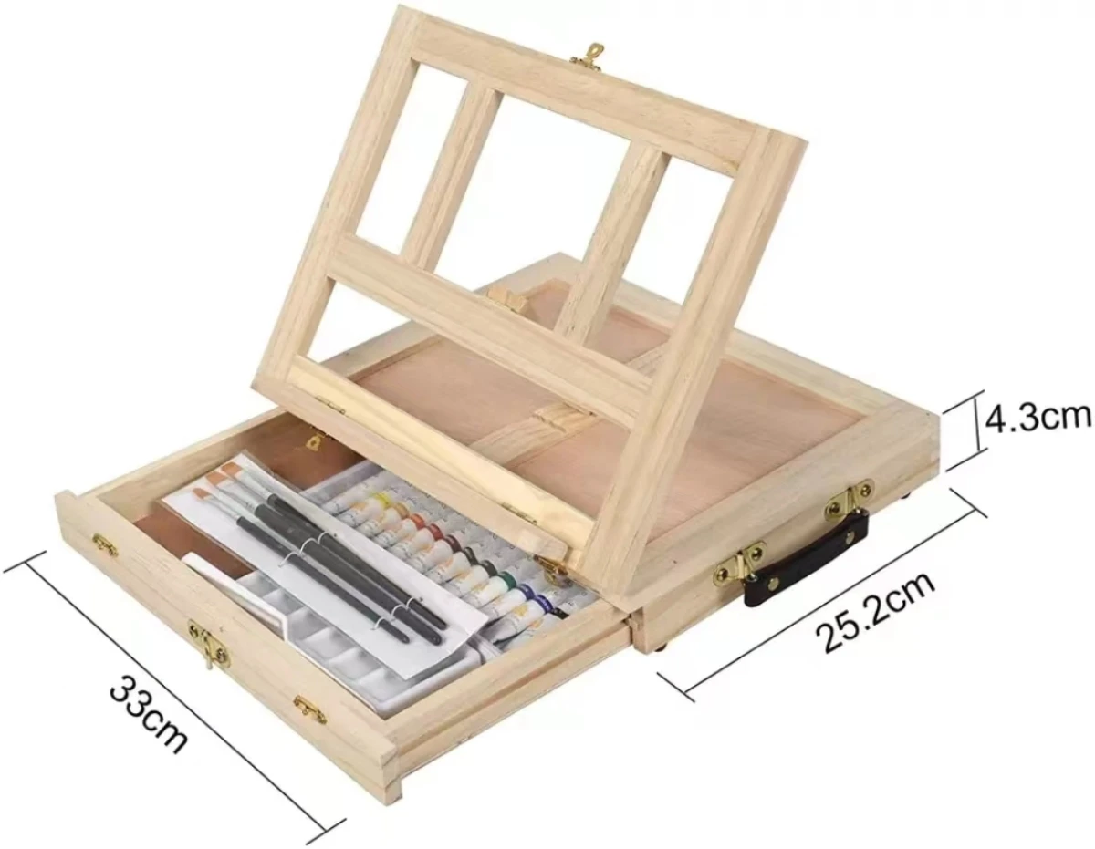 Kids Art Easel - Draagbare houten tafelschildersezel voor kunstenaars en