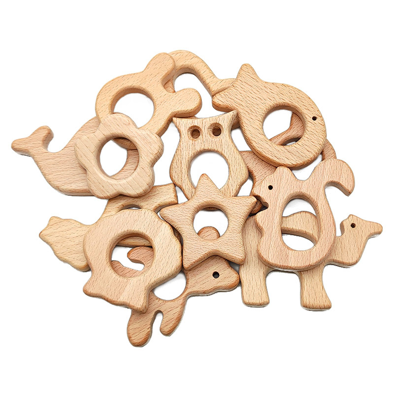 Kids Toys Elephant - Cartoon Vorm Food Grade Natuurlijke Beukenhout