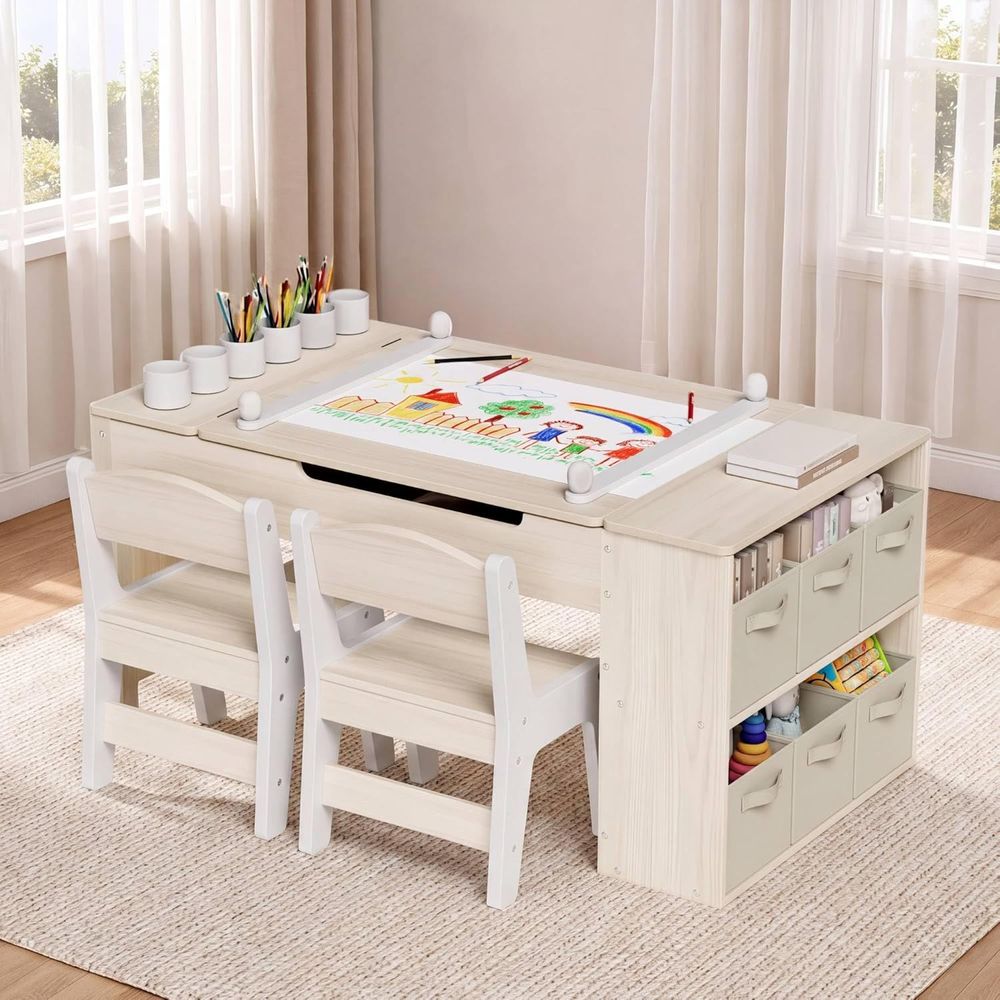 Kids Art Easel - Kunsttafel- en stoelenset voor kinderen, peuterbureau