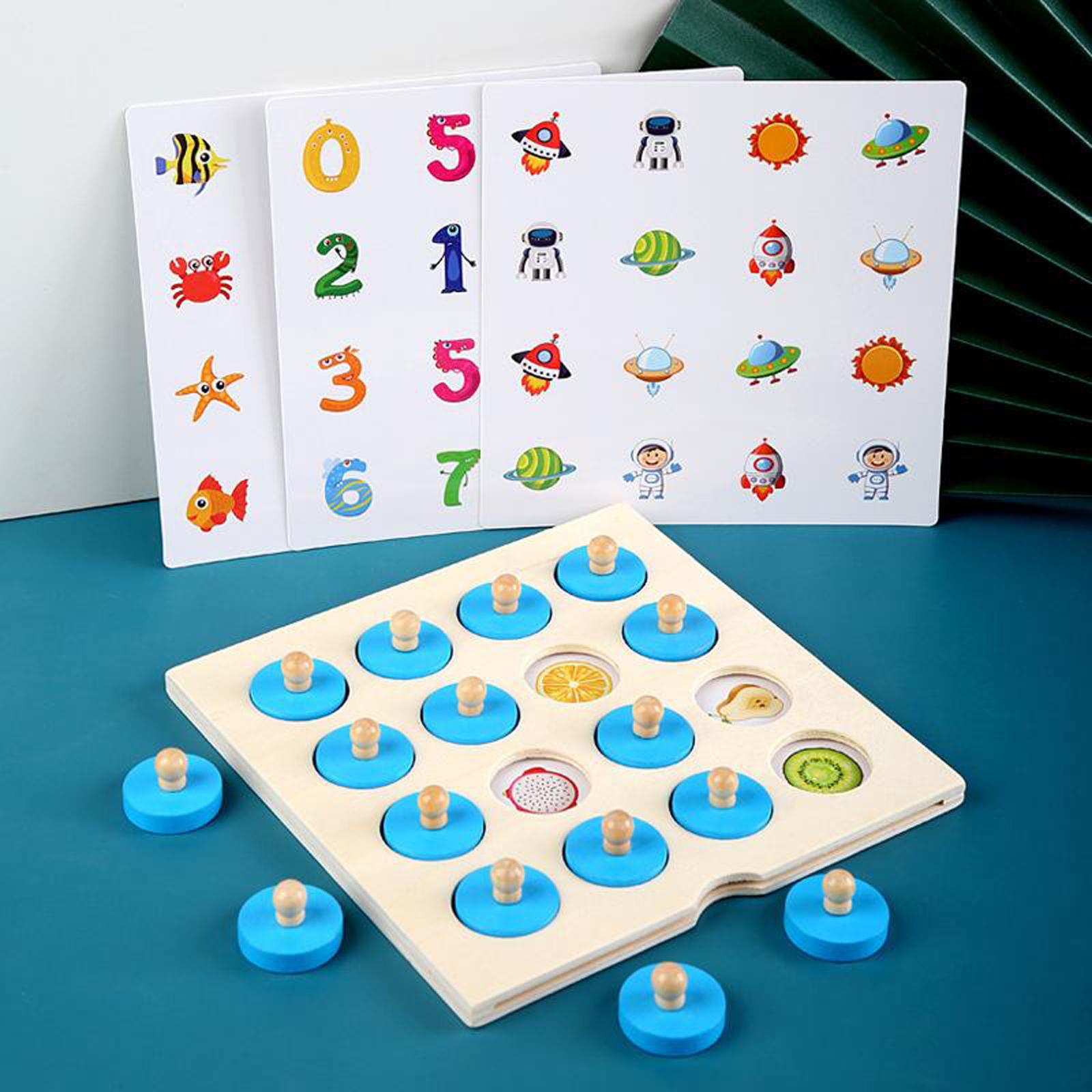 Kids Toys Animal - Montessori Memory Chess Game 3D houten