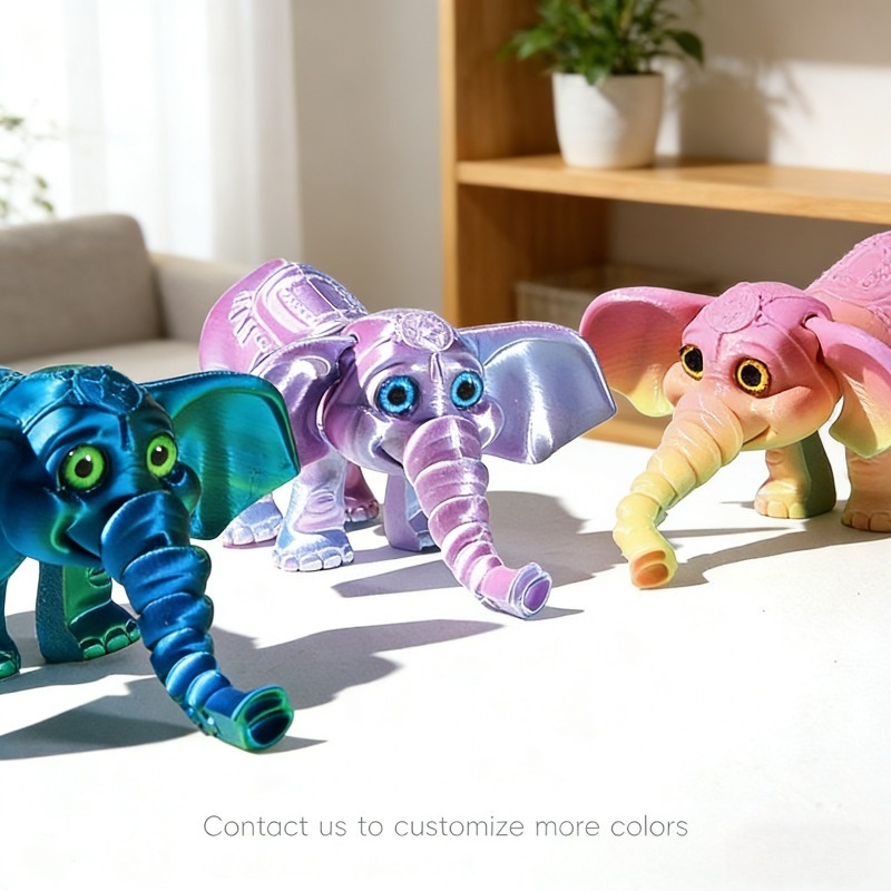 Kids Toys Elephant - 10CM 3D Geprint Olifantmodel Multi-articulerend Beweegbare