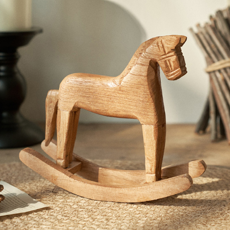 Kids Toys Horse - Houten ambachten Schommelpaard Standbeeld Balans Kunst
