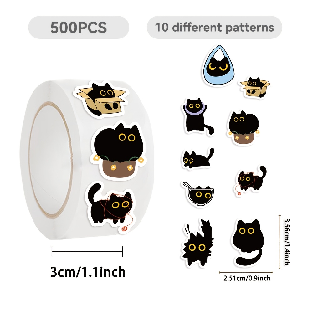 Kids Toys Names - 500 Stuks Cartoon Kat Roll Stickers