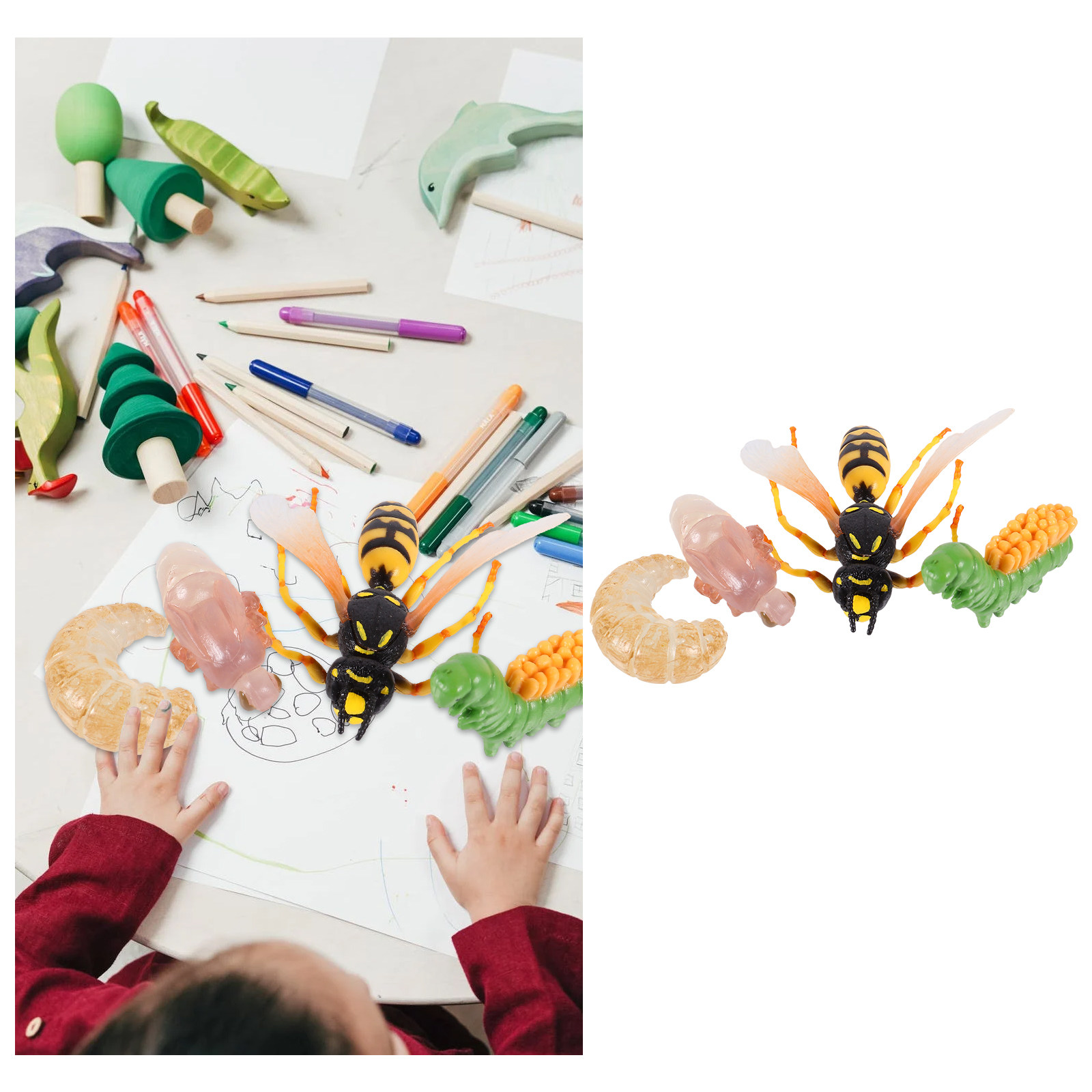 Kids Toys Cycle - Kinderspeelgoed Insectenfiguur voor realistische dierenmodellen Wespfiguren