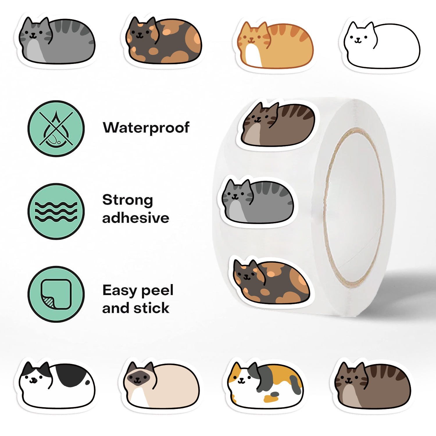 500 STKS Cartoon Kat Stickers  - Kids Toys Names recensie en prijs