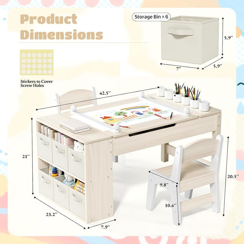 Kunsttafel- en stoelenset voor - Kids Art Easel recensie en prijs